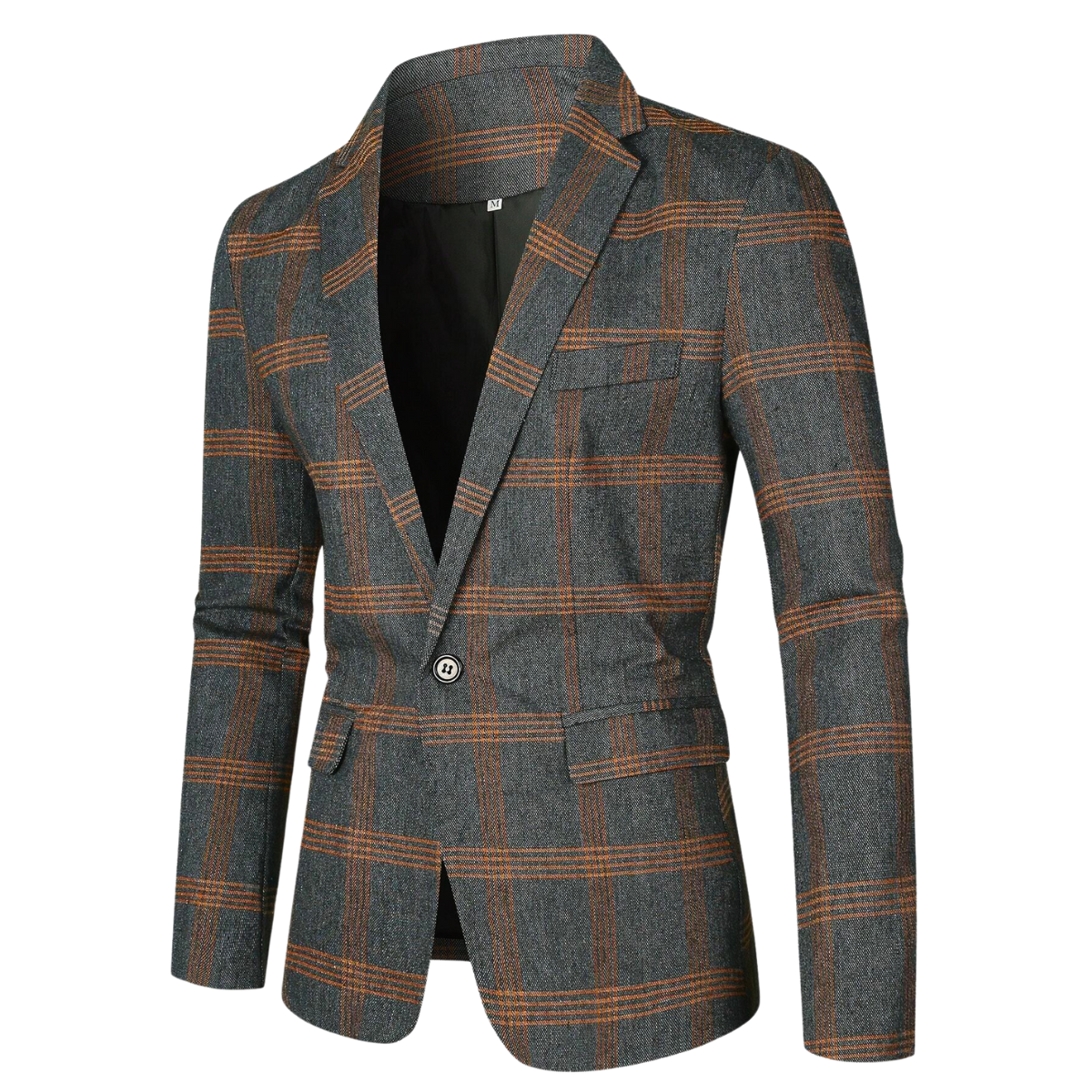 blazer hombre casual de cuadros con botones color gris naranja Comprar en tienda onlineshoppingcenterg Colombia centro de compras en linea